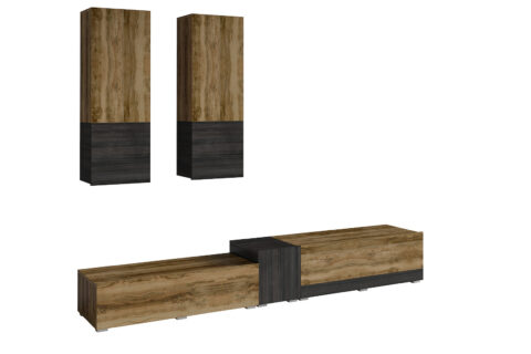 Meblościanka Power I Satin Orzech