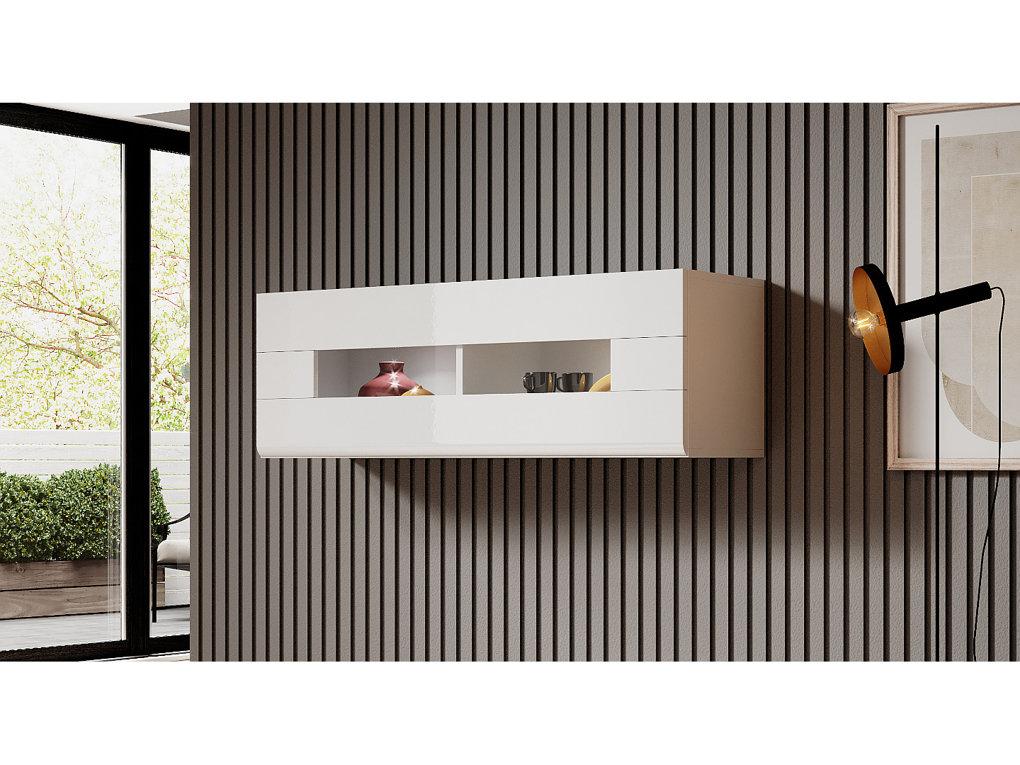 Witryna wisząca pozioma Toledo 08 Biały połysk