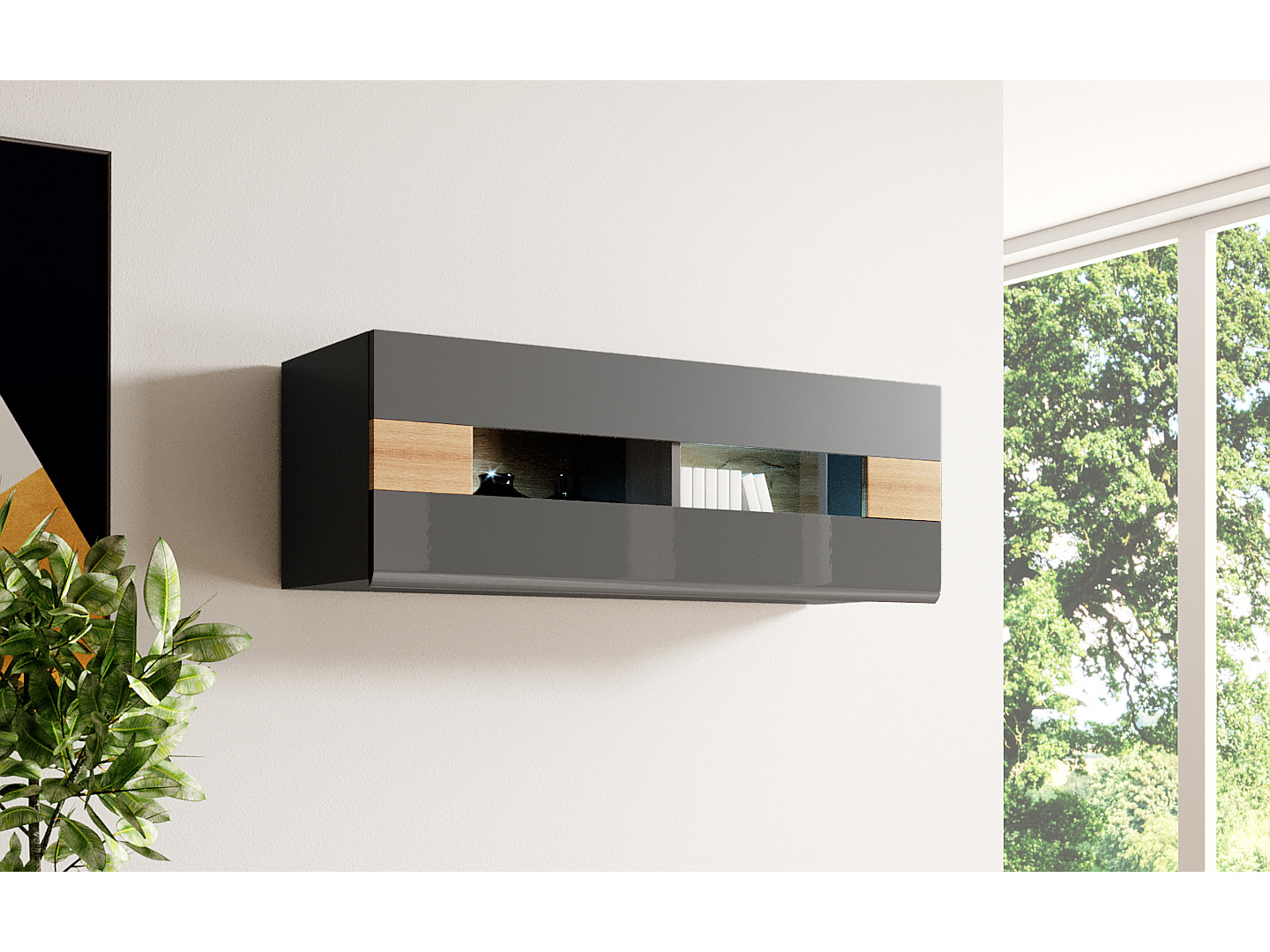 Witryna wisząca pozioma Toledo 08 Antracyt