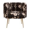 BRW - Fotel Cloe - Tkanina print Piwonie 05 ecru/black Fotel Cloe