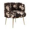 BRW - Fotel Cloe - Tkanina print Piwonie 05 ecru/black Fotel Cloe