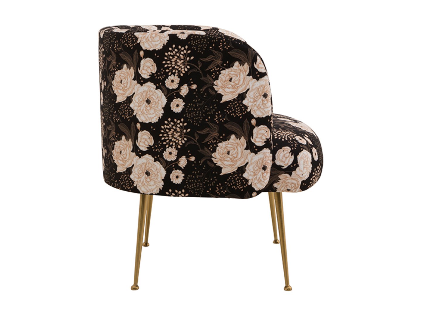 BRW - Fotel Cloe - Tkanina print Piwonie 05 ecru/black Fotel Cloe