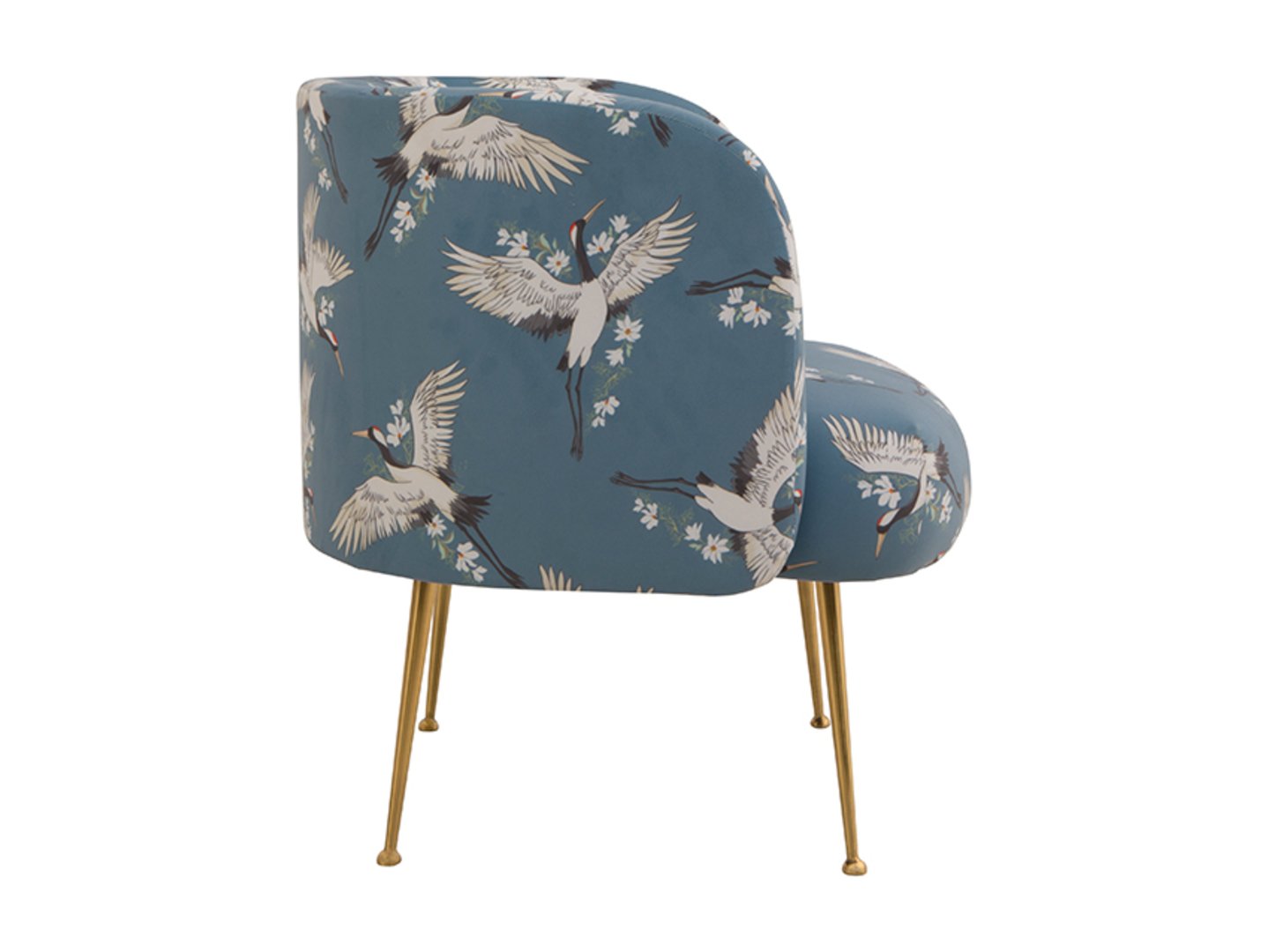 BRW - Fotel Cloe - Tkanina print Żurawie Fotel Cloe
