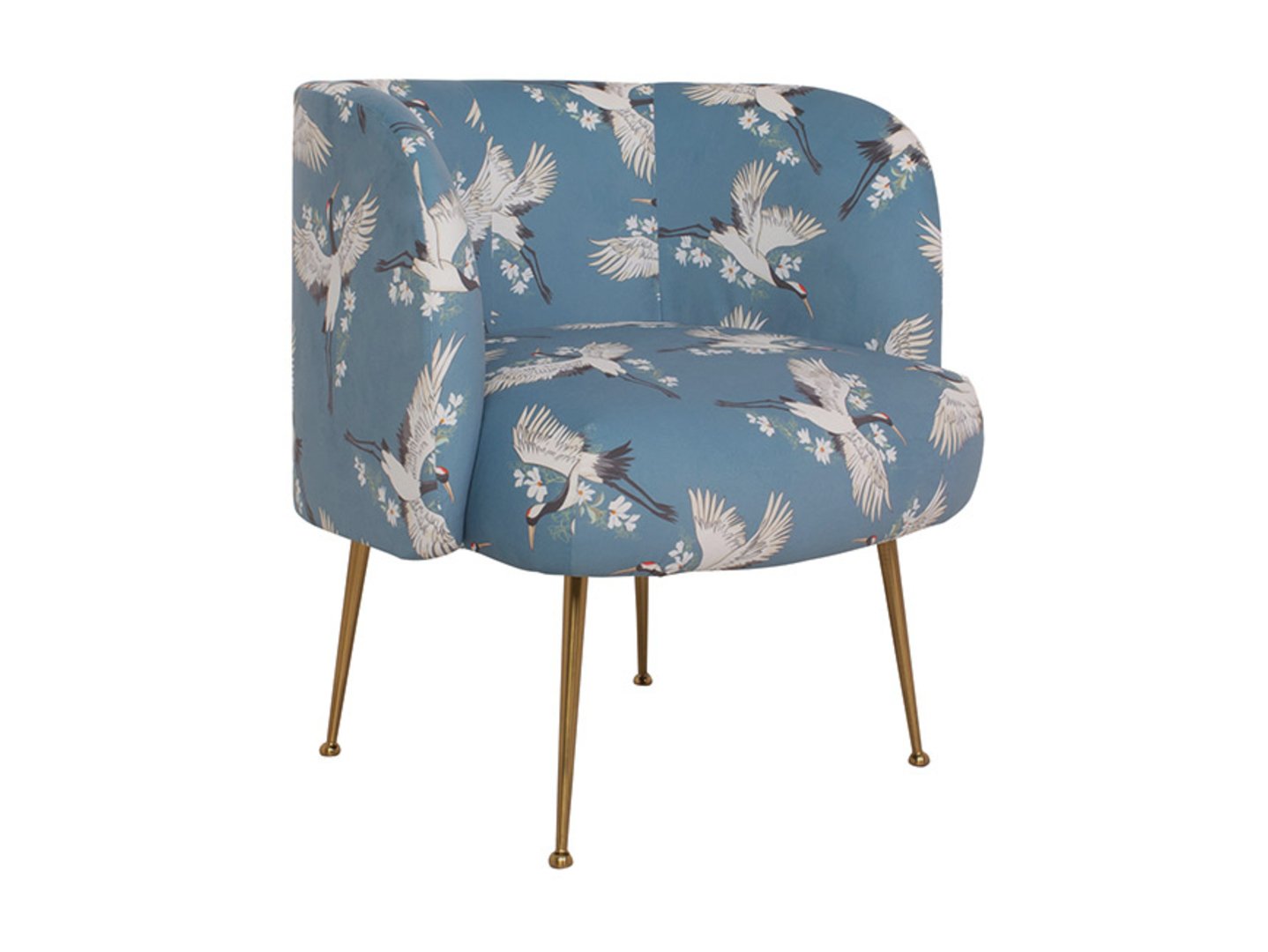 BRW - Fotel Cloe - Tkanina print Żurawie Fotel Cloe