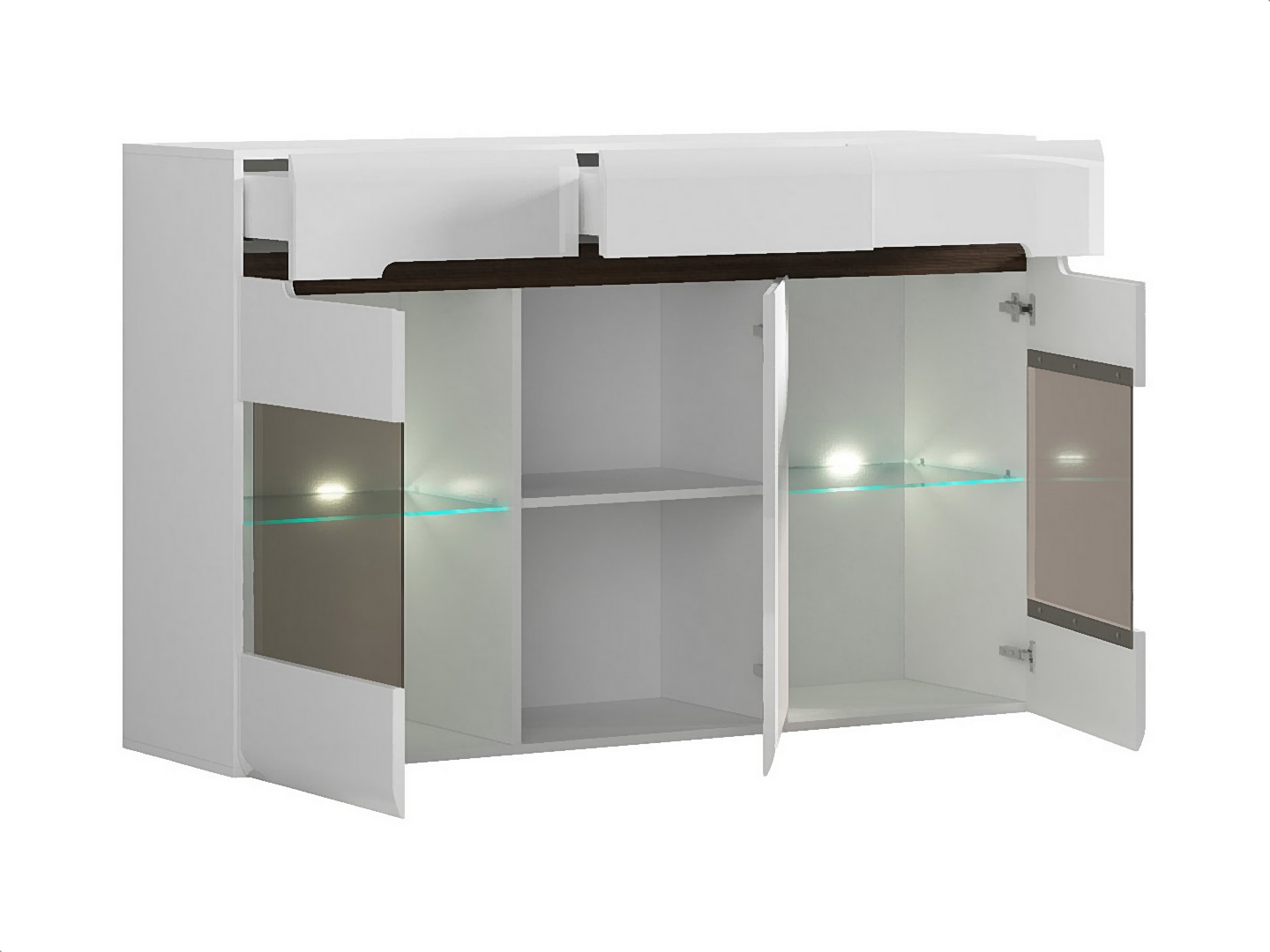 BRW - Komoda Azteca Trio - Biały Połysk Komoda Azteca Trio