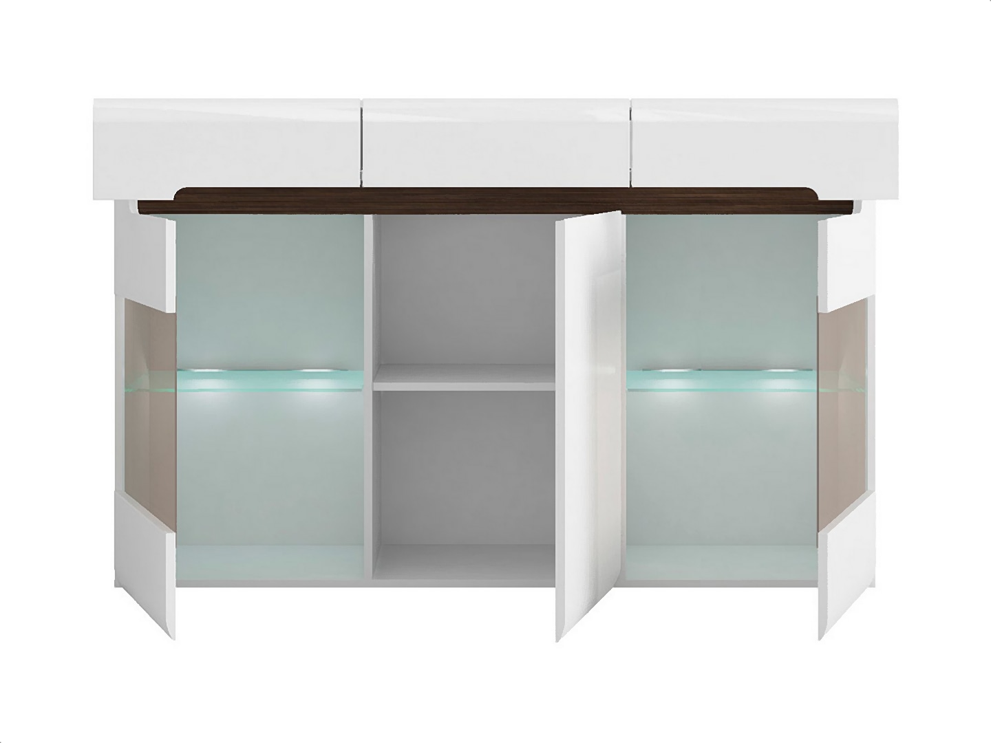 BRW - Komoda Azteca Trio - Biały Połysk Komoda Azteca Trio