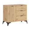 BRW - Komoda Lamea 90cm z 2 drzwiami i 3 szufladami - Dąb Artisan Komoda Lamea