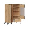 BRW - Witryna wysoka Lamea 90cm z 2 drzwiami i szuflada - Dab Artisan Witryna Lamea