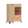 BRW - Witryna wysoka Lamea 90cm z 2 drzwiami i szuflada - Dab Artisan Witryna Lamea