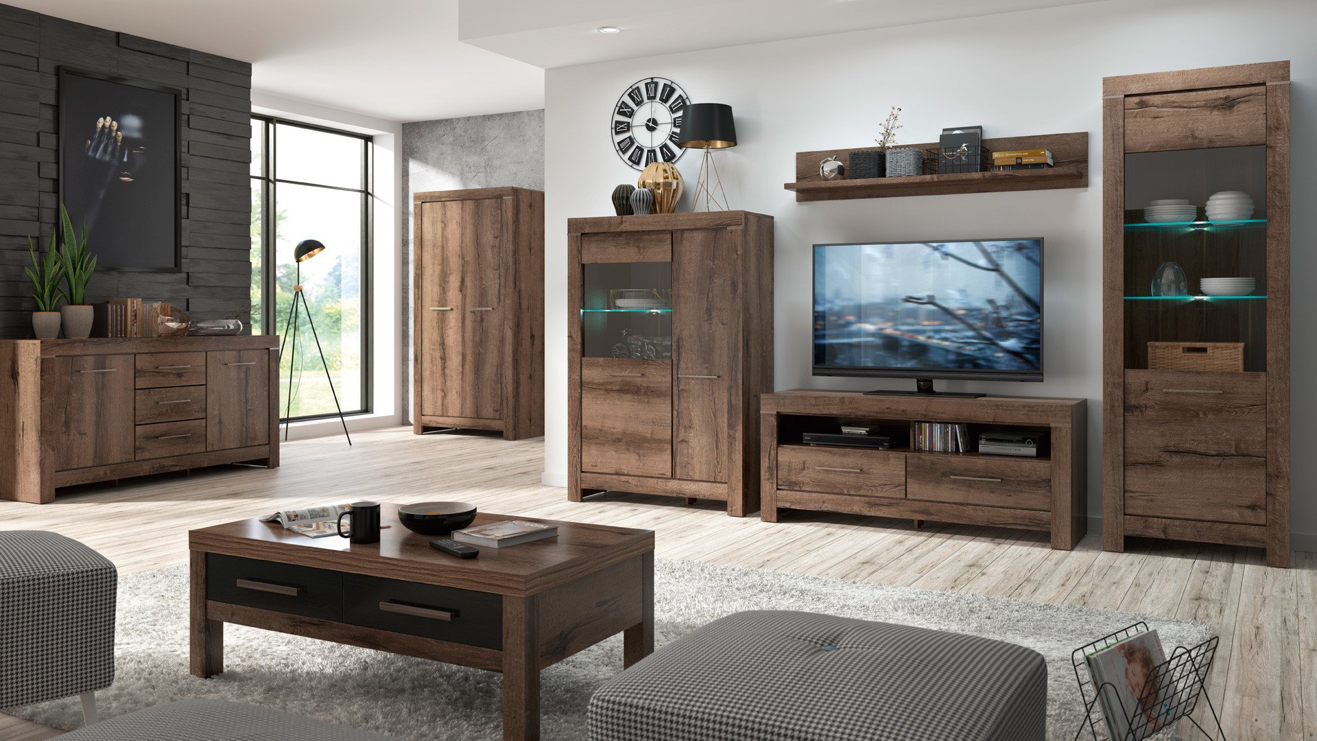 BRW - Szafa dwudrzwiowa balin - 98cm dab monastery (5) Szafa Balin