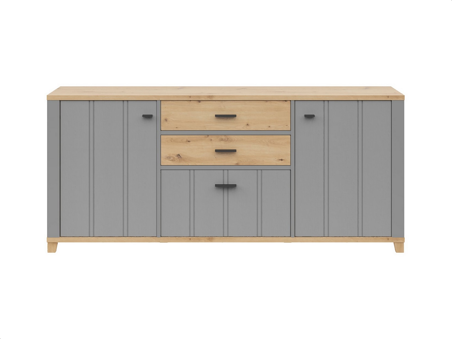 BRW - Komoda Hygge 217cm - Szara dąb artisan - (2) Komoda Hygge 217cm