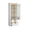 BRW - Witryna Alameda - 72cm z drzwiami i 2 szufladami - biały połysk - (2) Witryna Alameda